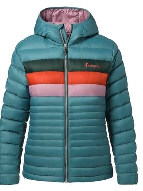 Womens cotopaxi NWOT Fuego Down Hooded Jacket Submarine Stripes